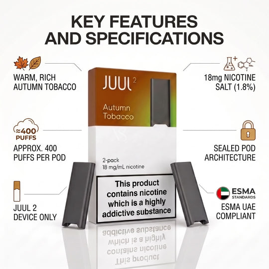 Autumn Tobacco Juul 2 Pods 18MG | Made in UK