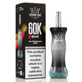 A Crown Bar Al Fakher 60K E-HoseX disposable vape device in Watermelon Kiwi flavor, shown next to its black packaging box on a white background with a subtle reflection.
