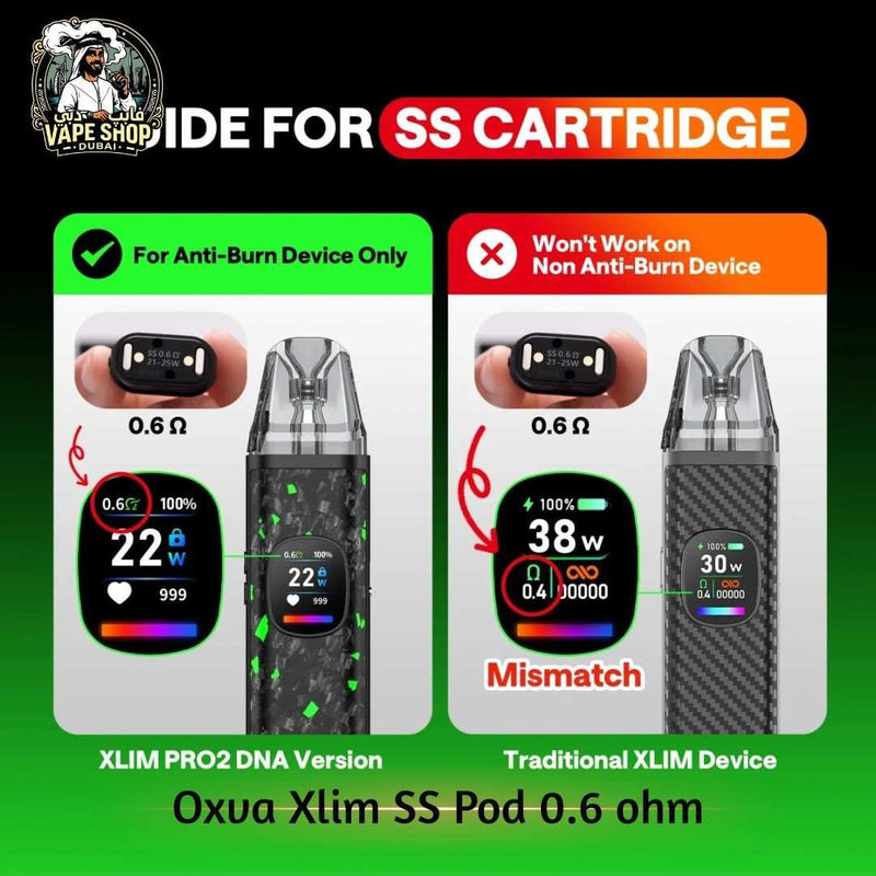Oxva Xlim SS Cartridge 2ml 3pcs in UAE