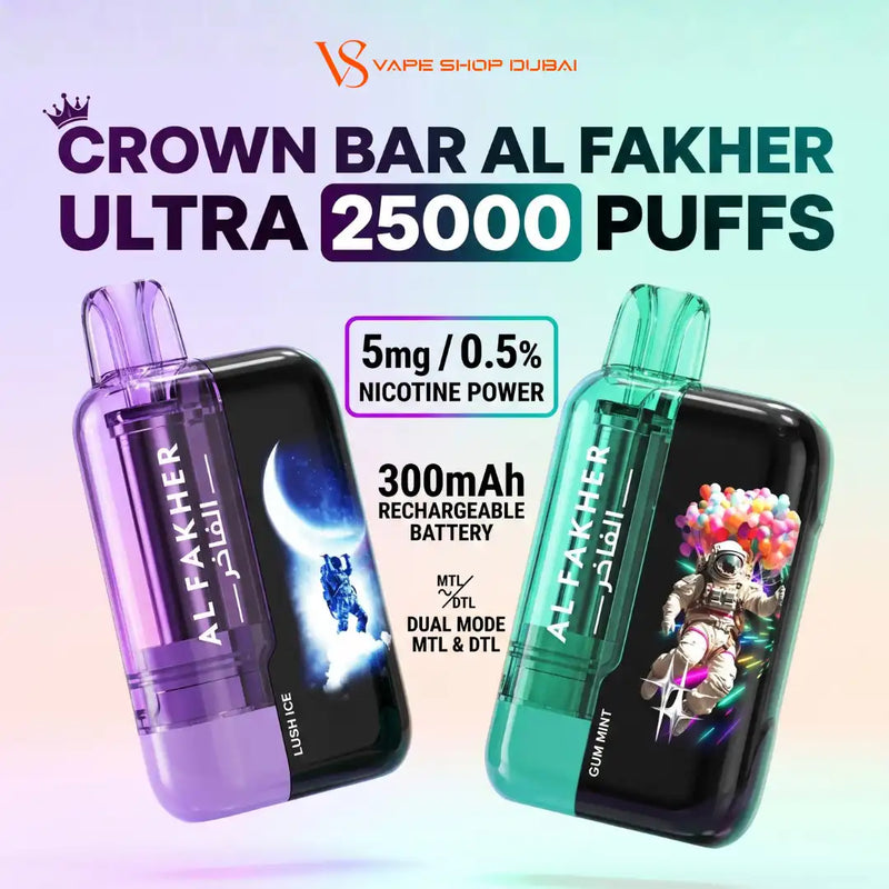 CrownBarAlFakherUltra25000Puffs5mg