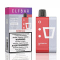 ELFBAR Power Up in a Snap EW9000 Starter Kit Watermelon Ice disposable vape device next to its retail packaging box on a white background.