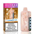 ELFBAR Ice King Pro disposable vape device in a pale pink color with white snowflake designs, shown next to its retail packaging box on a white background.