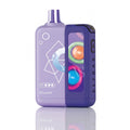 A purple and blue ELFBAR COLA ICE disposable vape device with a clear side window showing colorful bubble graphics, set against a clean white background with a soft reflection.