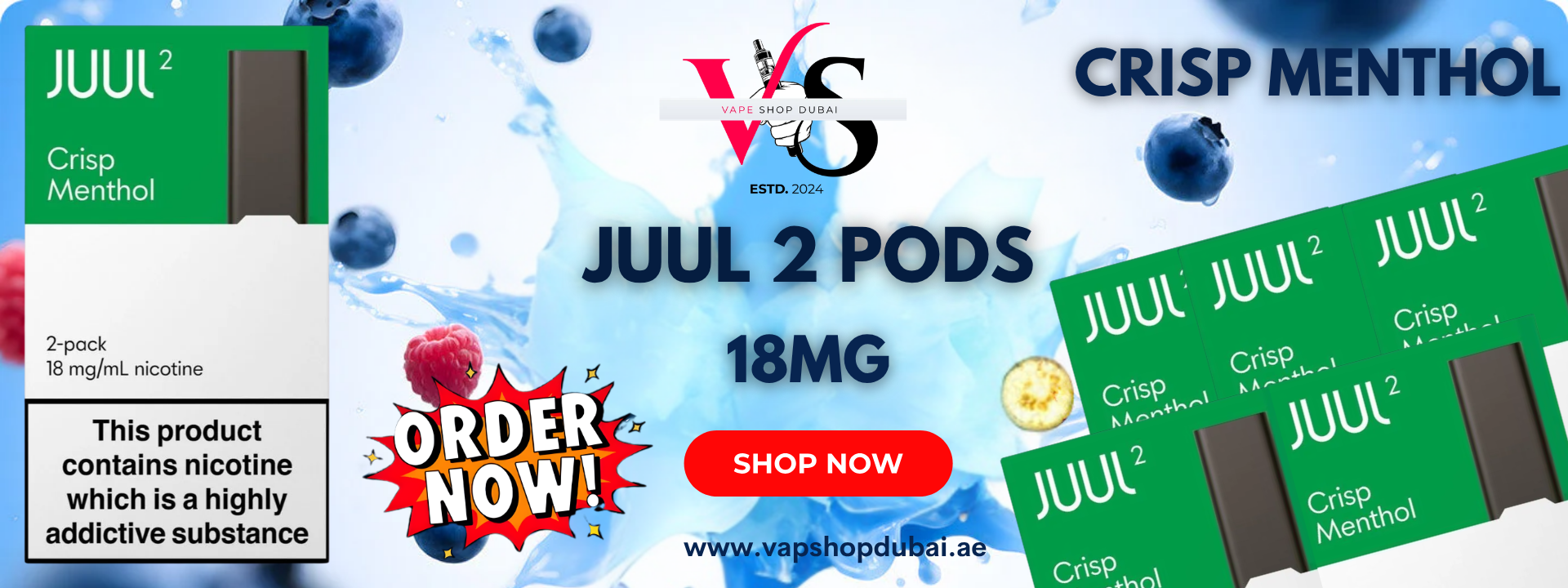 Crisp Menthol Juul 2 Pods