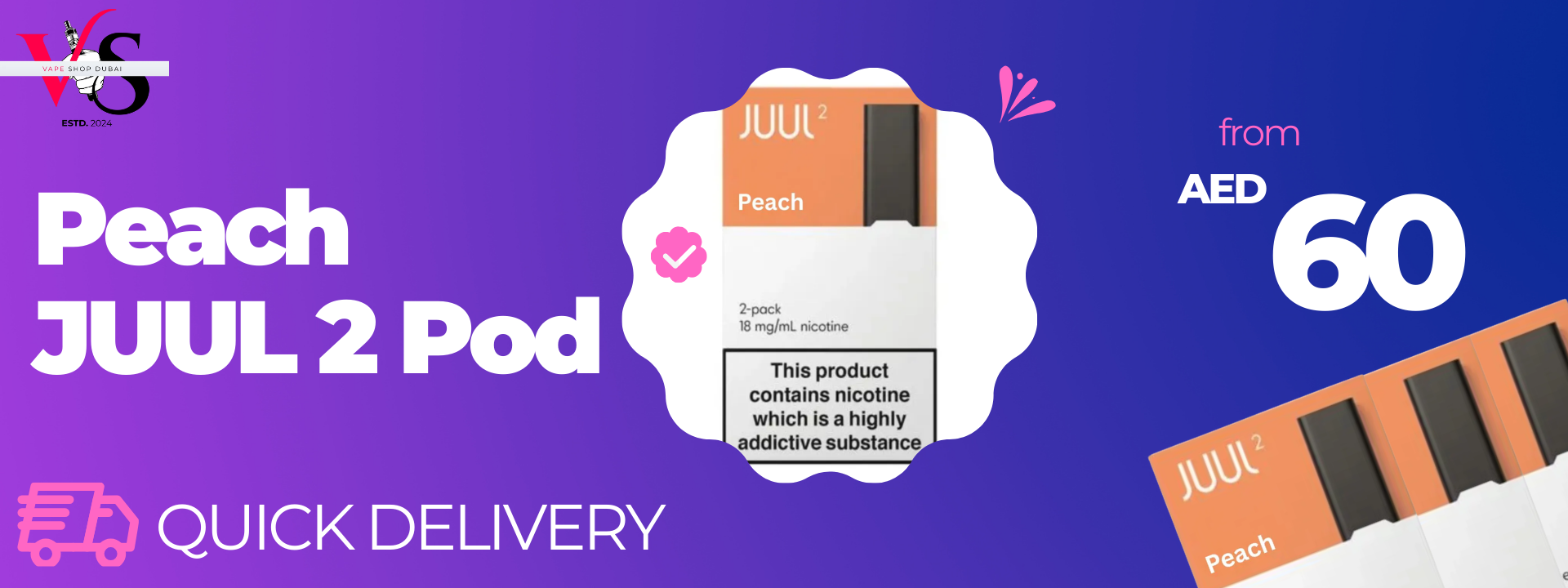 Peach JUUL 2 Pod