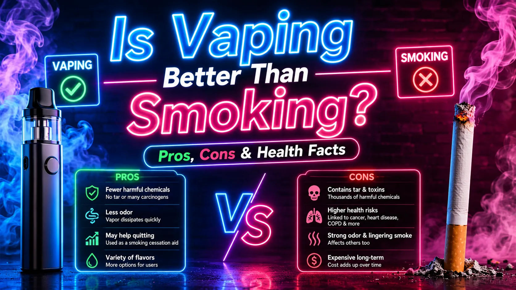 Is Vaping Better Than Smoking? Pros, Cons & Health Facts 2026 Is Vaping Better Than Smoking? Pros, Cons & Health Facts 2026